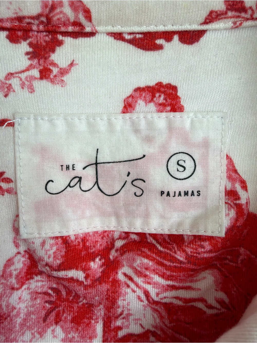 The Cat's Pajamas Idle Hours Red Toile Pima Knit Pajama Set Small Long Sleeve - Picture 5 of 16